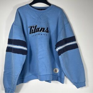 Gridiron Classic Reebox NFL Titians Football Crewneck Mens XL Embroidered Stripe